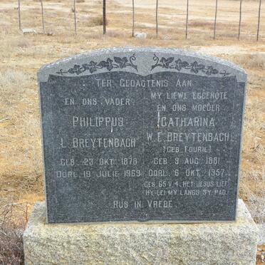 BREYTENBACH Philippus L. 1878-1969 &amp; Catharina W.E. FOURIE 1881-1957