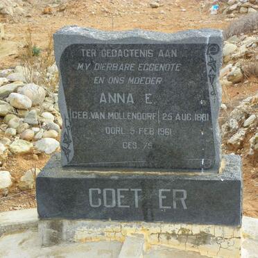 COETZER Anna E. nee MOLLENDORF 1891-1961