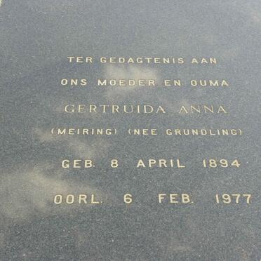 STRYDOM Jacob Solomon 1883-1950 &amp; Gertruida Anna MEIRING nee GRUNDLING 1934-1977