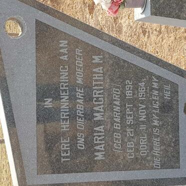 GRUNDLING Maria Magritha M. nee BARNARD 1892-1964