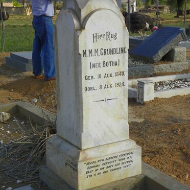 GRUNDLING M.M.M. nee BOTHA 1840-1924
