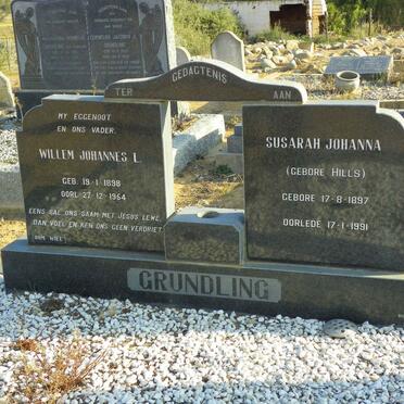 GRUNDLING Willem Johannes L. 1898-1954 &amp; Susarah Johanna HILLS 1897-1991