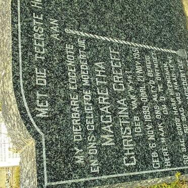 GREEFF Magaretha Christina nee VAN WYK 1899-1951