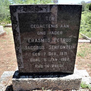 SERFONTEIN Erasmus Petrus Jacobus 1871-1967