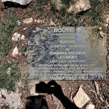 BOOYENS Bunyan 1916-2010 &amp; Johanna Secunda JOUBERT 1921-2009