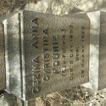 FOURIE Gezina Anna Christina nee FOURIE 1853-1922