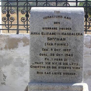 SNYMAN Anna Elizabeth Magdalena nee FOURIE 1857-1940