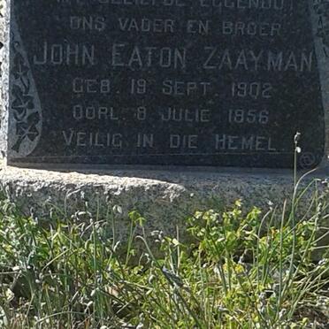 ZAAYMAN John Eaton 1902-1956