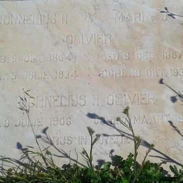 OLIVIER Cornelius H. 1864-1934 &amp; Maria J. 1867-1937 :: OLIVIER Cornelius H. 1906-1936