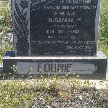 FOURIE Stephanus Petrus 1894-1971 &amp; Susanna P. WEYERS 1903-1959