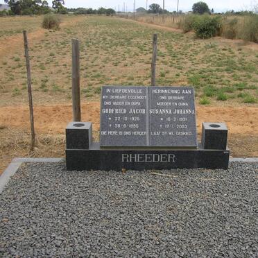 RHEEDER Godfried Jacob 1925-1995 &amp; Susanna Johanna 1931-2003
