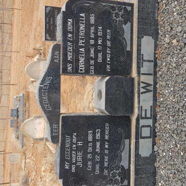 WIT Jurie H., de 1889-1963 &amp; Cornelia Petronella DE JONG 1885-1974