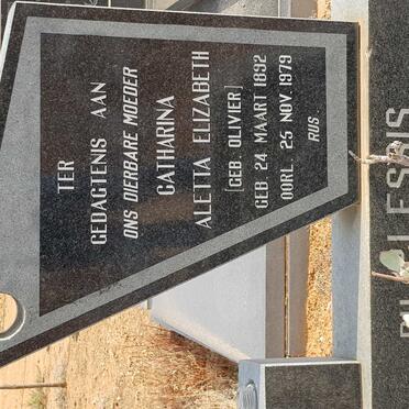 PLESSIS Catharina Aletta Elizabeth, du nee OLIVIER 1892-1979