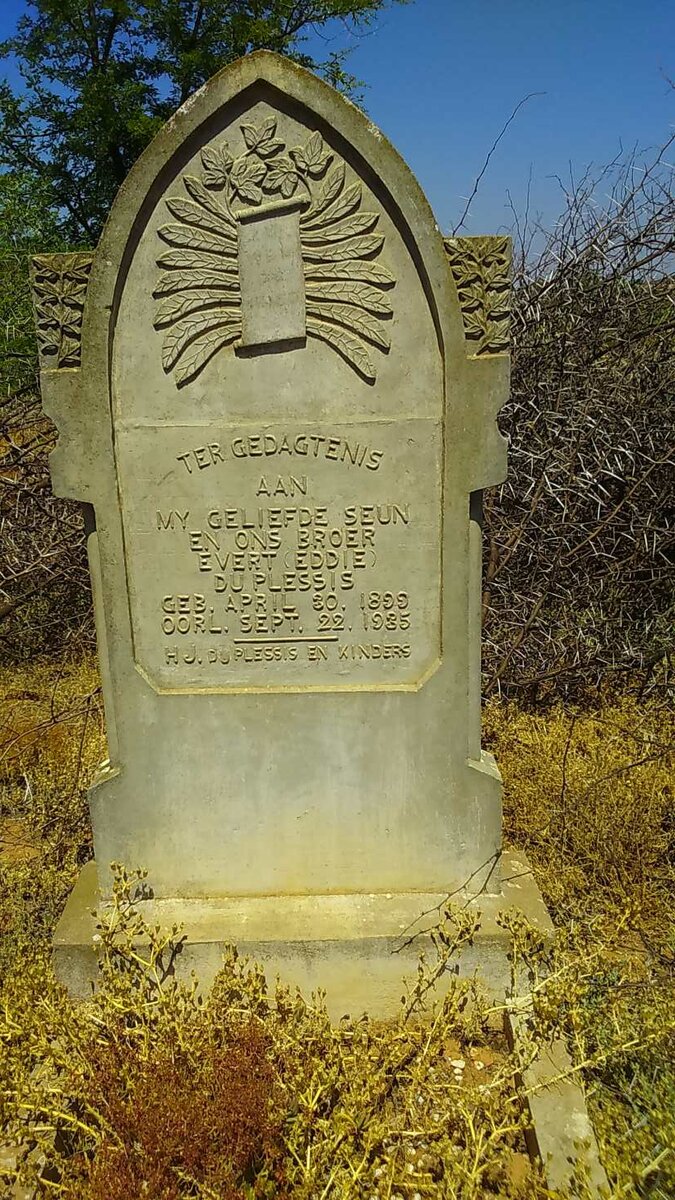 PLESSIS Evert, du 1899-1935