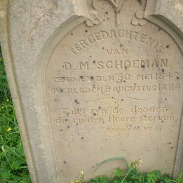 SCHOEMAN D.M. 1848-1884