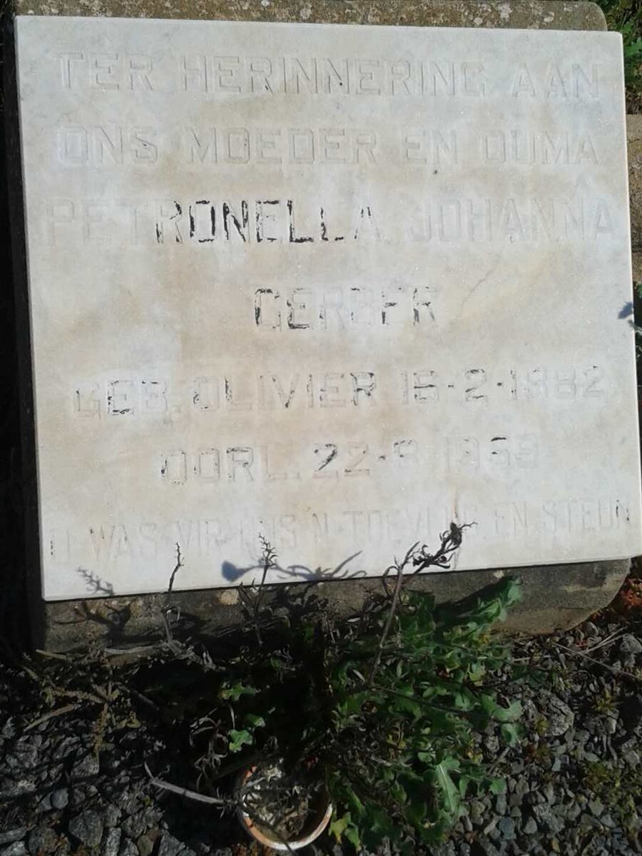 GERBER Petronella Johanna nee OLIVIER 1882-19?9