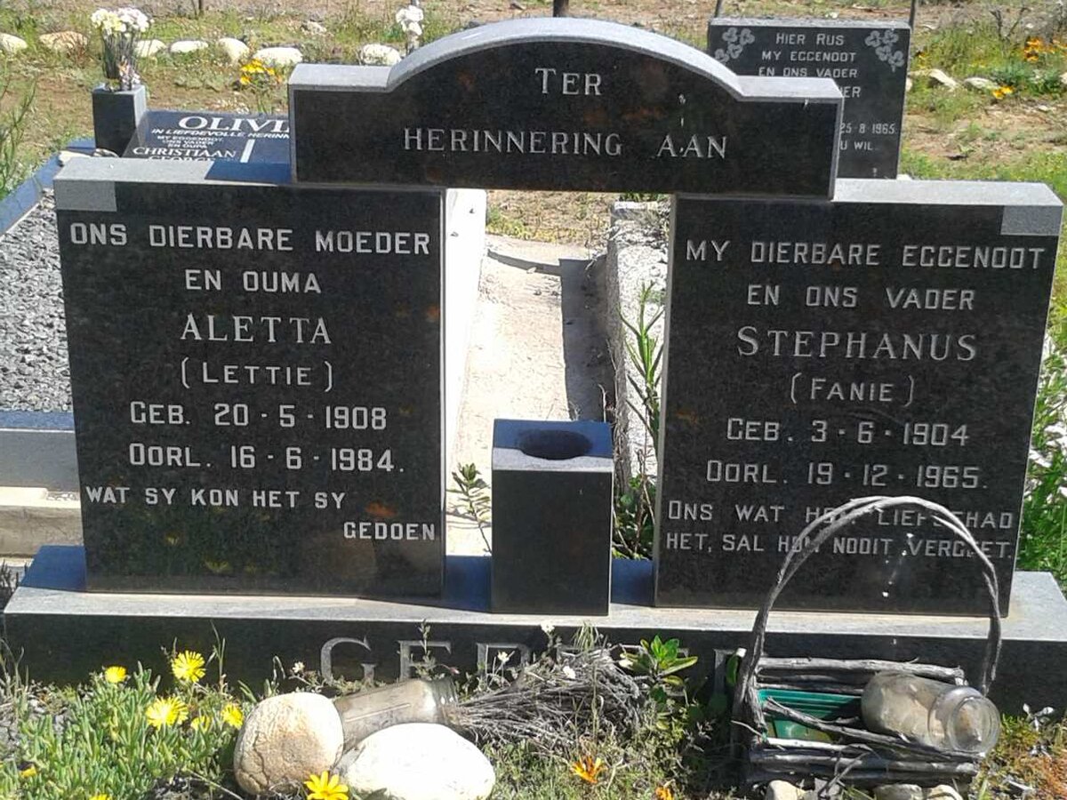 GERBER Stephanus 1904-1965 &amp; Aletta 1908-1984