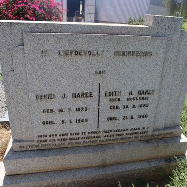 MAREE Daniel J. 1873-1945 &amp; Edith M. MCCLURE 1885-1946