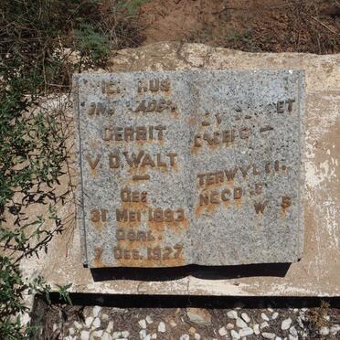 WALT Gerrit, v.d. 1893-1927