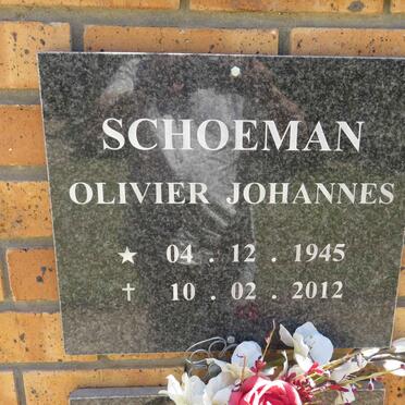 SCHOEMAN Olivier Johannes 1945-2012