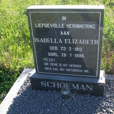 SCHOEMAN Isabella Elizabeth 1912-1996