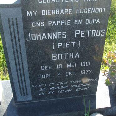 BOTHA Johannes Petrus 1901-1973 &amp; Mathilda Rosina TERBLANCHE 1901-1960 