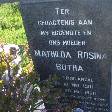 BOTHA Mathilda Rosina nee TERBLANCHE 1901-1960