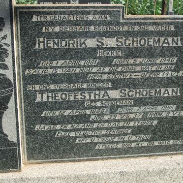 SCHOEMAN Hendrik S. 1881-1946 &amp; Theofestha SCHOEMAN 1888-1966
