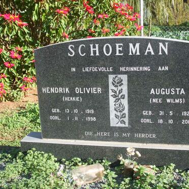 SCHOEMAN Hendrik Olivier 1919-1998 &amp; Augusta WILMS 1920-2003