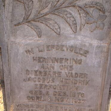 SERFONTEIN Jacobus Hendrik 1870-1937