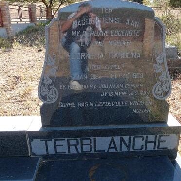 TERBLANCHE Cornelia Carolina nee APPEL 1916-1965