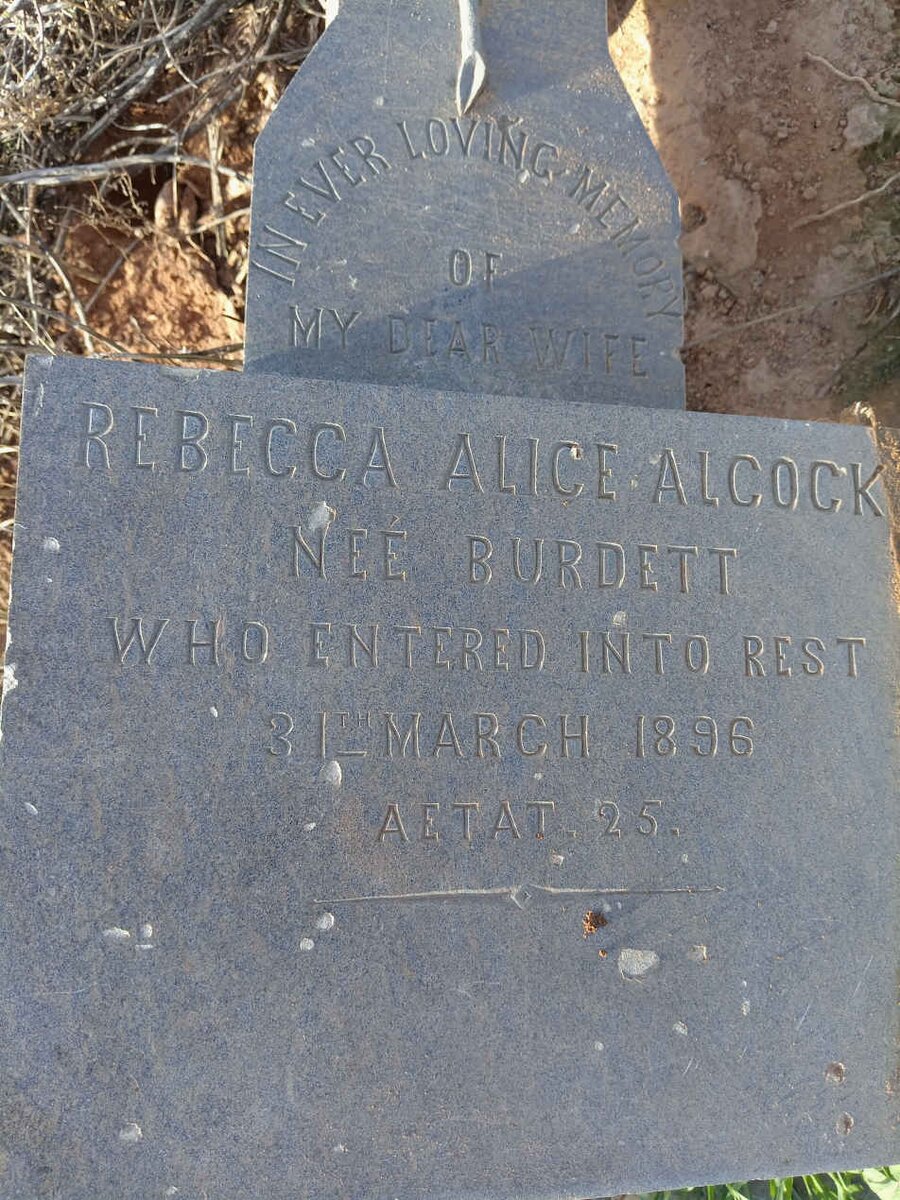 ALCOCK Rebecca Alice nee BURDETT -1896