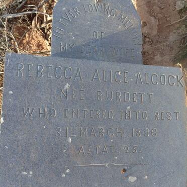 ALCOCK Rebecca Alice nee BURDETT -1896