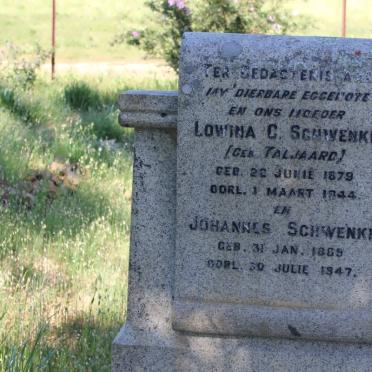 SCHWENKE Johannes 1869-1947 &amp; Lowina C. TALJAARD 1879-1944