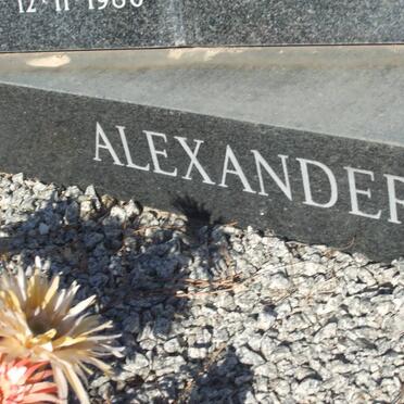 ALEXANDER Kittie Wilhelmina nee WESSELS 1919-1986 