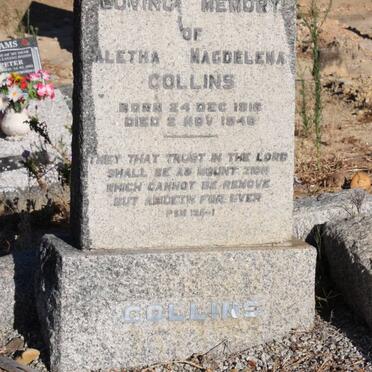 COLLINS Aletha Magdalena 1916-1940