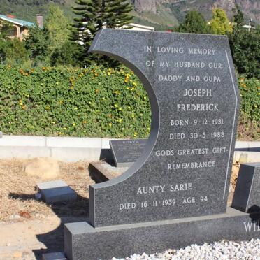 WILLIAMS Joseph Frederick 1931-1988 :: ? Aunty Sarie -1959