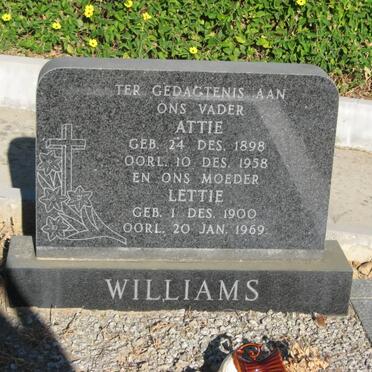 WILLIAMS Attie 1898-1958 &amp; Lettie 1900-1969