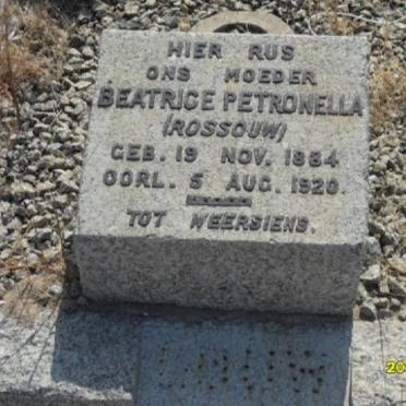 LOUW Beatrice Petronella nee ROSSOUW 1884-1920