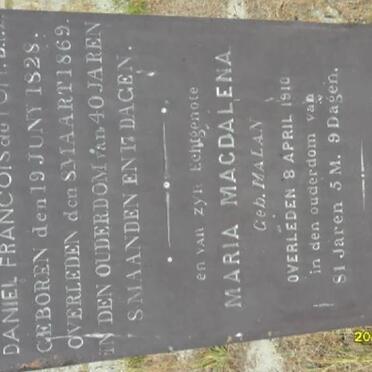 TOIT Daniel Francois, du 1828-1869 &amp; Maria Magdalena MALAN -1910