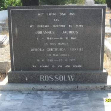 ROSSOUW Johannes Jacobus 1885-1967 &amp; Debora Gertruida MALHERBE 1888-1975