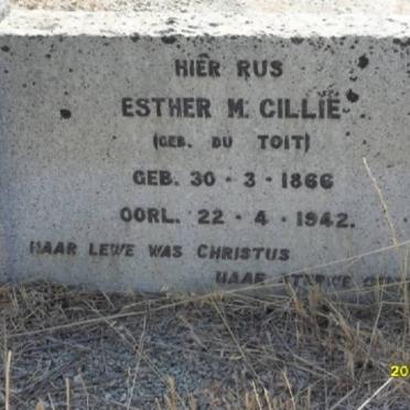 CILLIE Esther M. nee DU TOIT 1866-1942