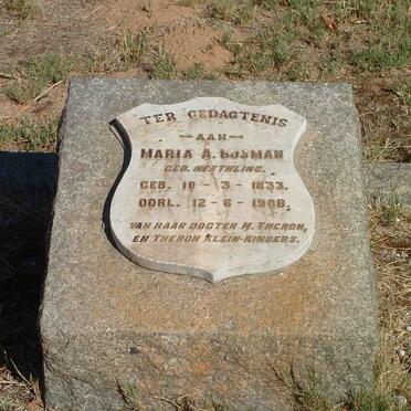 BOSMAN Maria A. nee NEETHLING 1833-1908