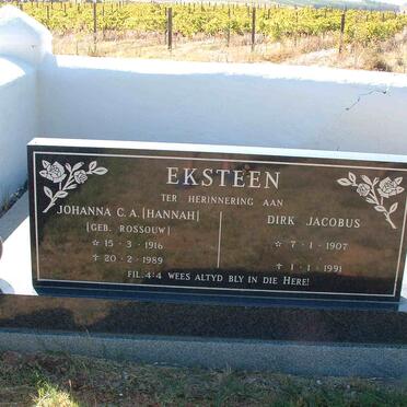 EKSTEEN Dirk Jacobus 1907-1991 &amp; Johanna C.A. ROSSOUW 1916-1989
