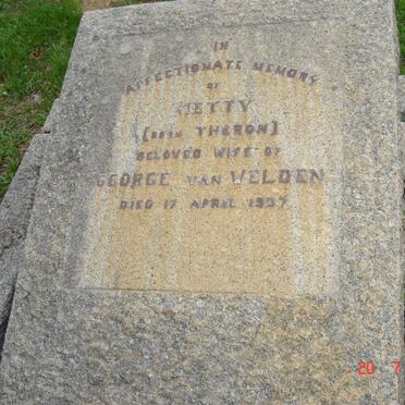 VELDEN Hetty, van nee THERON -1957