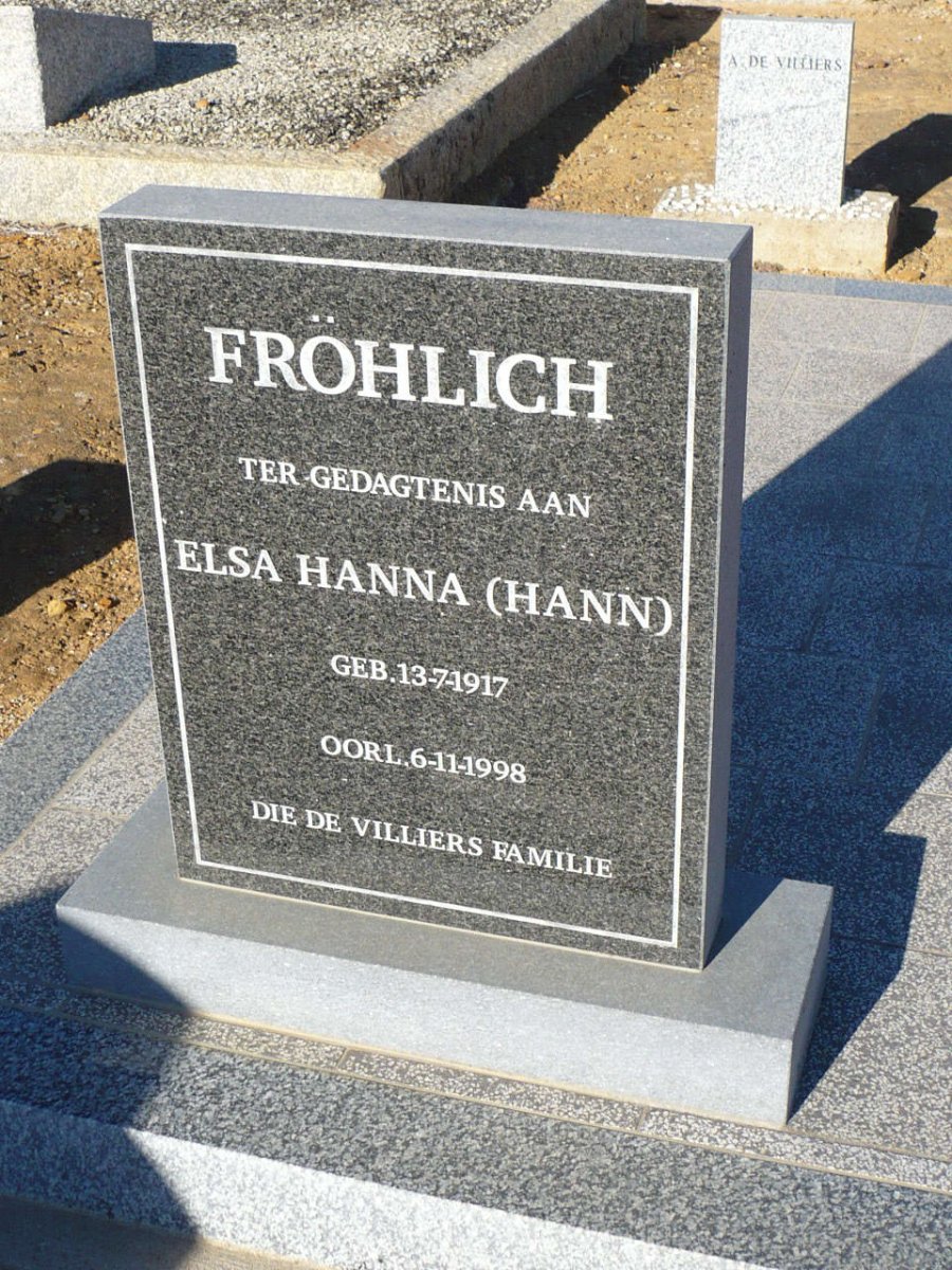 FRÖHLICH Elsa Hanna 1917-1998