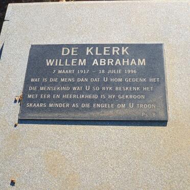 KLERK Willem Abraham, de 1917-1996