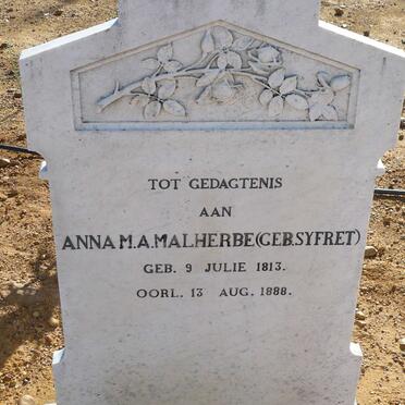 MALHERBE Anna M.A. nee SYFRET 1813-1888