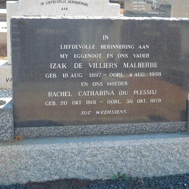 MALHERBE Izak de Villiers 1897-1958 &amp; Rachel Catharina DU PLESSSIS 1901-1979