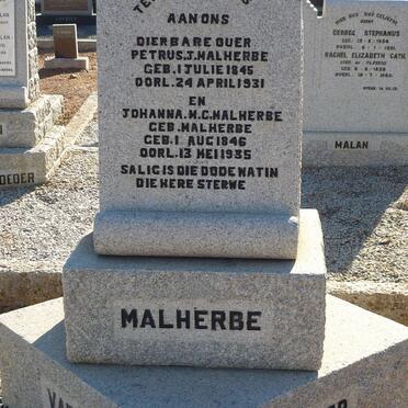 MALHERBE Petrus J. 1845-1931 &amp; Johanna M.C. MALHERBE 1846-1935